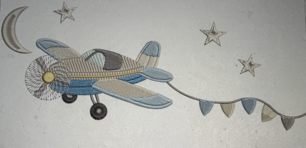 Motif Avion brodé our vêtement personnalisé bébé